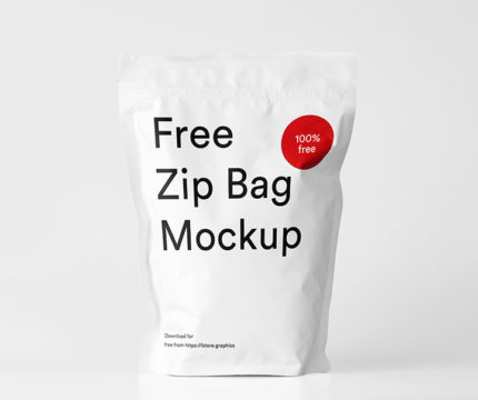 free zip back mockup