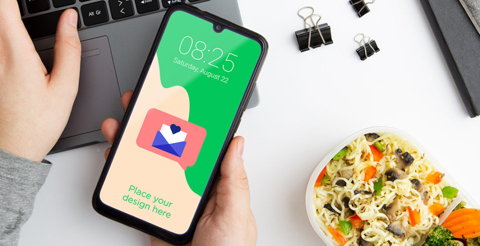 Top-view-desk-concept-with-smartphone