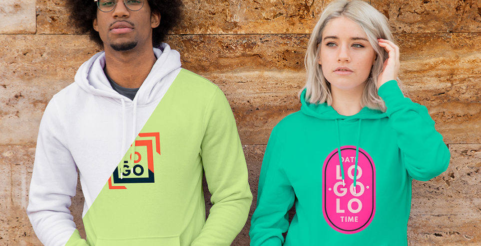 Young-female-and-man-wearing-hoodie