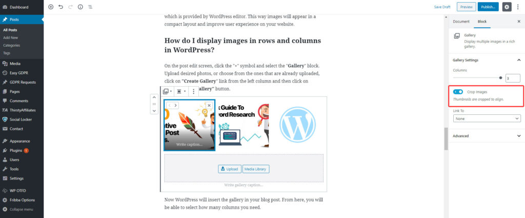 how to add a gallery in wordpress