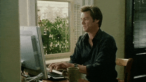 Jim Carrey typing